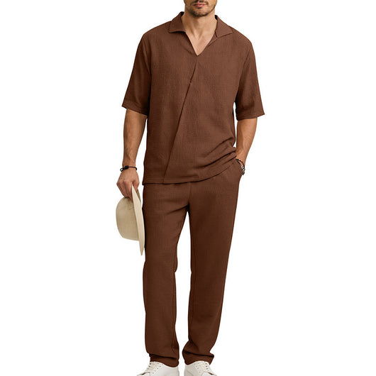 Traje Ejecutivo de Manga Corta con Solapa y Pantalón - Image 3