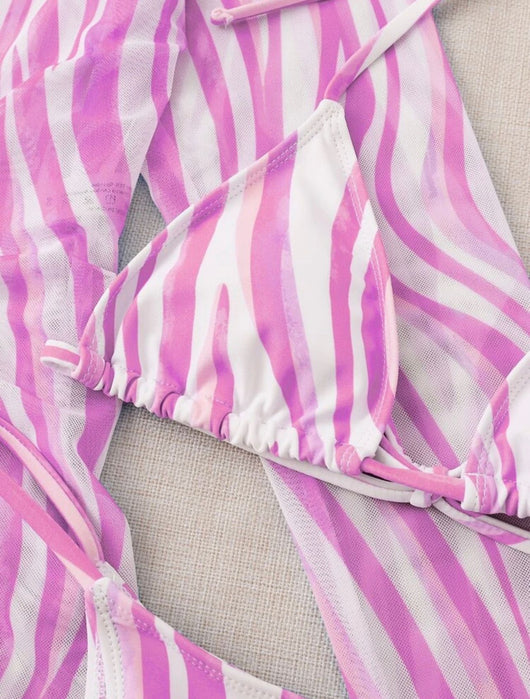 Bikini Tres Piezas con Malla Transparente - Image 13