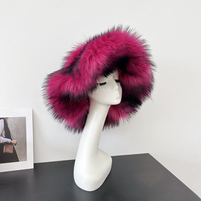 Gorro Punk de Piel de Mapache Grueso - Abrigo Ecológico para Otoño e Invierno - Image 22