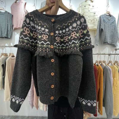 Cardigan Tejido con Moño - Diseño Retro Holgado para Otoño e Invierno - Image 7