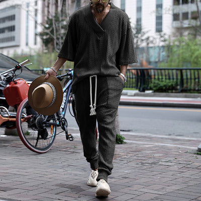 Conjunto Casual Hombre: Playera Suelta Manga Corta + Pantalón - Image 7