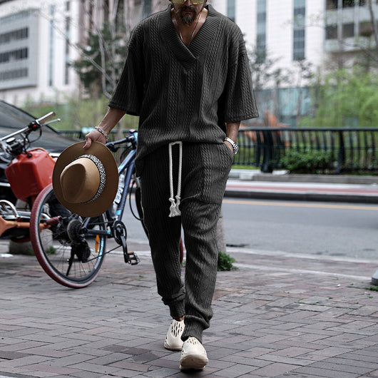 Conjunto Casual Hombre: Playera Suelta Manga Corta + Pantalón - Image 7