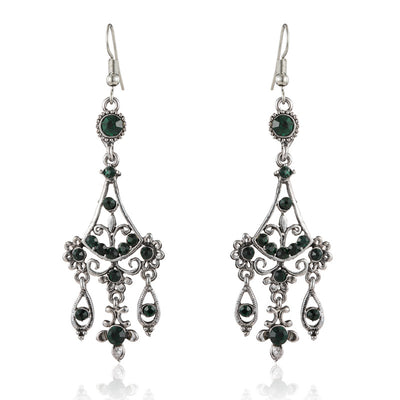 Aretes Vintage de Cobre y Vidrio Estilo Francés para Mujer - Image 3