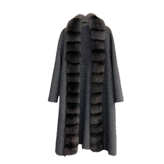 Abrigo de Vellón de Alpaca con Cuello de Zorro Desmontable - Image 5