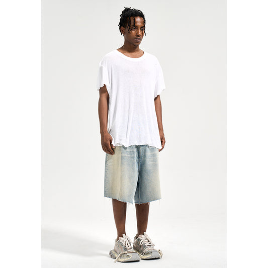 Shorts de Mezclilla Retro Holgados para Hombre - Estilo Verano - Image 2