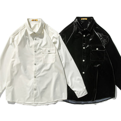 Camisa Casual Holgada con Bolsillos Laterales - Estilo Moderno