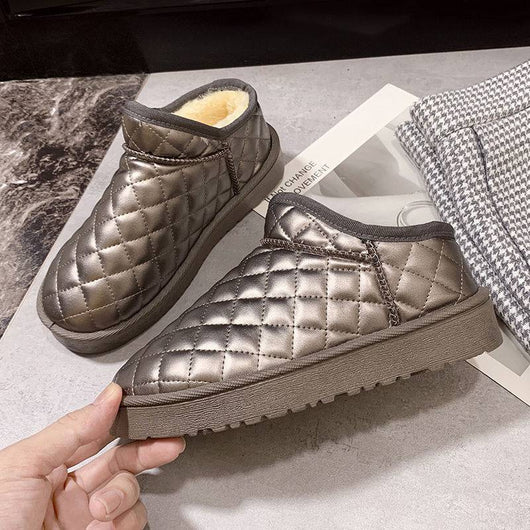 Botas Cortas Coreanas Acolchadas - Zapatos Planos Versátiles para Todo Uso - Image 9