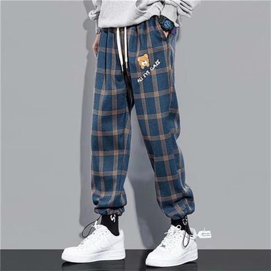 Pantalones Casuales a Rayas Hombre Marca Trendy Sueltos Hip-hop Bear