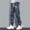 Calça Masculina Casual Listrada Trendy Folgada Hip-hop Bear
