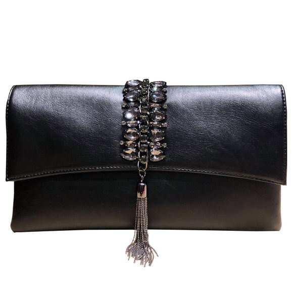 Elegant Rhinestone Party Clutch - Versatile Envelope Style