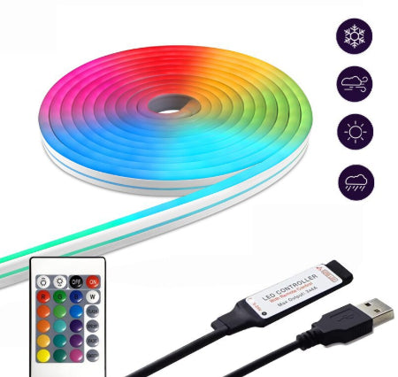 Tira de Luz Neon LED RGB Flexible con Control Remoto Impermeable - Image 2