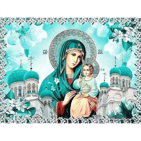 Cuadro de Mosaico de Diamantes 5D Virgen María - Arte Religioso
