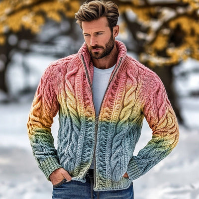Chaqueta Suelta con Cuello de Pie y Cierre de Cremallera para Hombre - Image 6