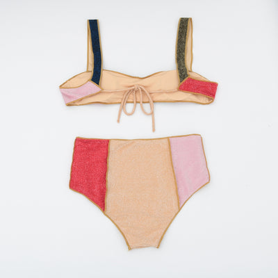 Bikini Cintura Alta de Seda Dorada para Mujer - Image 12