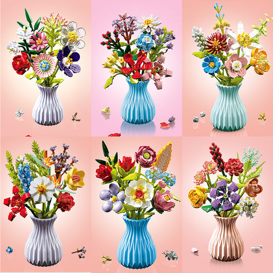 Bloques de Construcción Flores con Piezas Pequeñas - Juguete Educativo Armable - Image 2