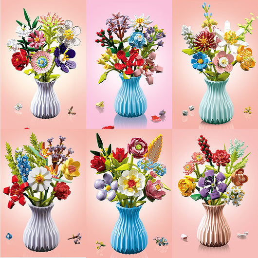 Bloques de Construcción Flores con Piezas Pequeñas - Juguete Educativo Armable - Image 2