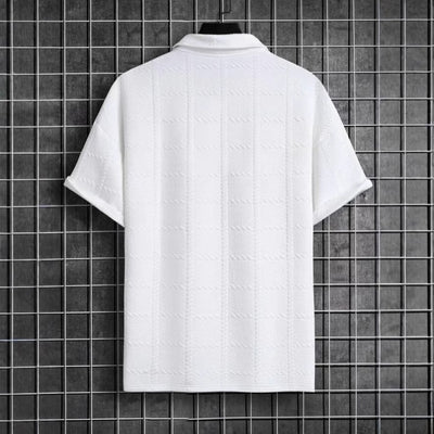Polo Manga Corta Texturizado para Hombre con Cuello Solapa - Image 3