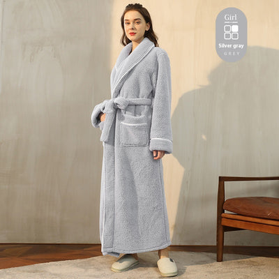 Bata de Invierno en Terciopelo Algodón para Parejas - Pijama Largo Talla Grande Lujo Ligero - Image 14