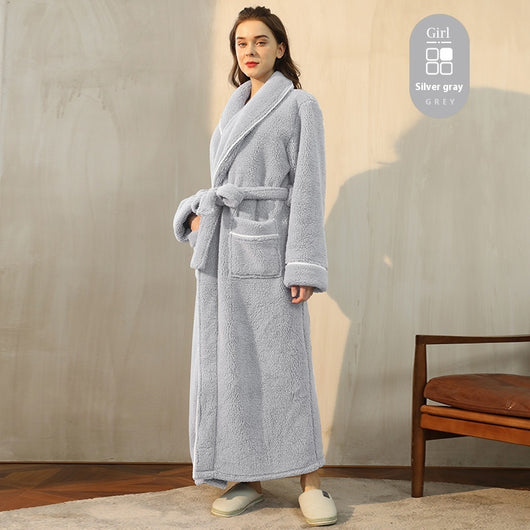 Bata de Invierno en Terciopelo Algodón para Parejas - Pijama Largo Talla Grande Lujo Ligero - Image 14