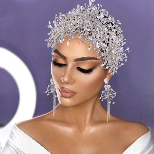 Tiara Nupcial de Cristal Hecha a Mano - Corona Elegante para Novia