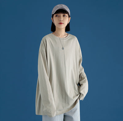 Playera Manga Larga a Juego para Parejas - Colores Sólidos - Image 15