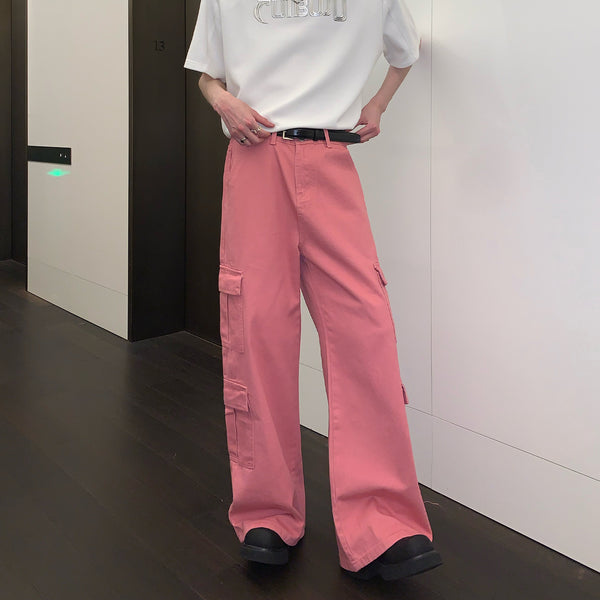 Overol Ancho de Pierna con Bolsillos Grandes - Jeans Casual