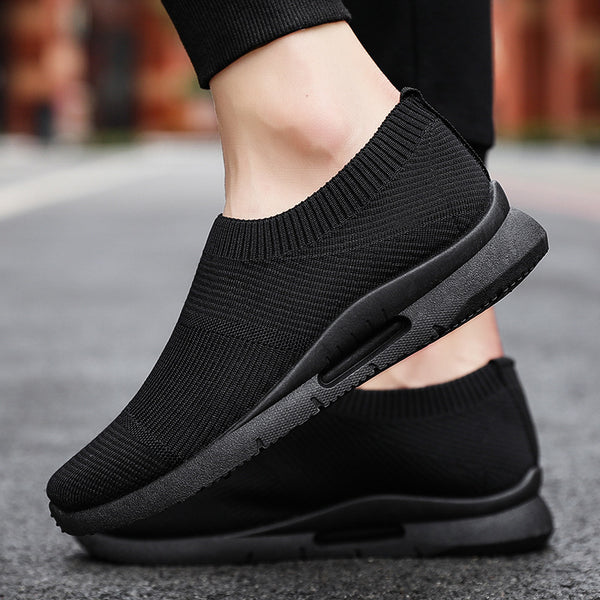 Tenis Deportivos Mesh Tejido Hombre - Sneakers Blancos y Negros Ligeros