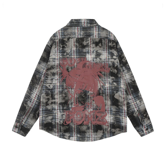 Camisa Cuadros Estilo Retro Americano con Estampado Vintage - Image 19