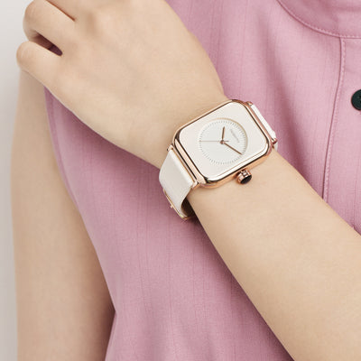 Reloj de Pulsera Elegante para Mujer con Espejo de Cristal y Marco Plateado