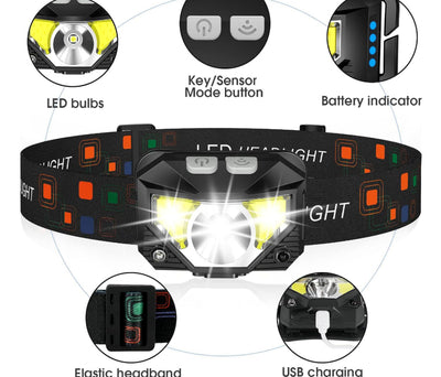 Linterna LED COB Roja Recargable USB - Potente Alcance para Pesca Nocturna Impermeable - Image 12