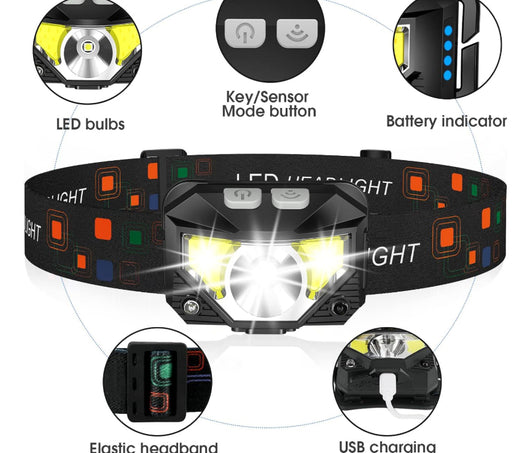 Linterna LED COB Roja Recargable USB - Potente Alcance para Pesca Nocturna Impermeable - Image 12