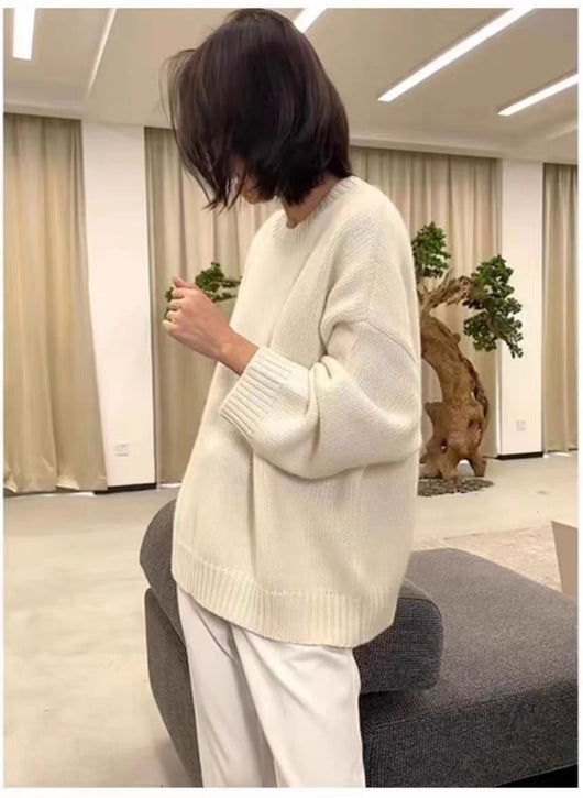 Suéter Grueso de Cuello Redondo en Cashmere para Tallas Grandes - Image 20