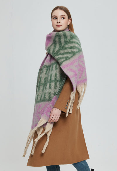 Pashmina de Otoño Invierno con Borlas - Tejido Grueso Europeo Estilo Moderno - Image 36