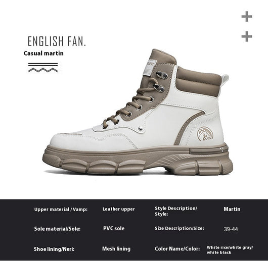 Botas Martin Altas Estilo Británico Casual para Hombre - Image 9