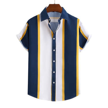 Camisa Casual de Rayas Personalizables para Hombre - Image 14