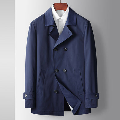 Abrigo Tipo Trench Doble Botonadura Lujo Ligero para Hombre