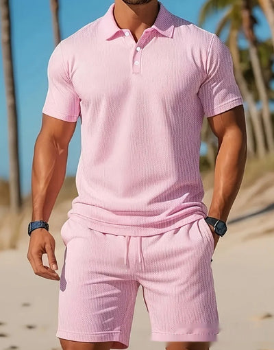 Conjunto Playero Hombre Mesh Respirable - Camisa y Shorts Deportivos Verano - Image 9