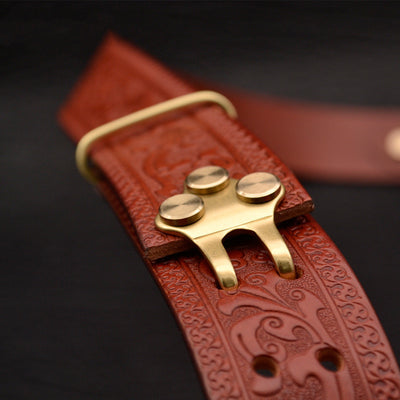 Cinturón de Cuero para Hombre con Patrón Tejido - Image 9