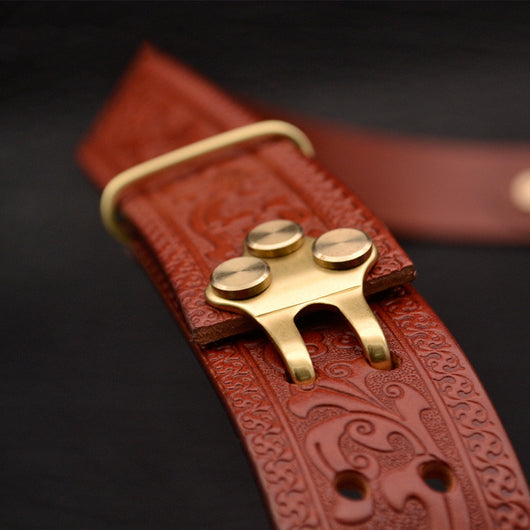 Cinturón de Cuero para Hombre con Patrón Tejido - Image 9