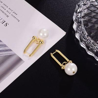 Aretes de Perla Diseño Contemporáneo - Elegancia Premium - Image 3