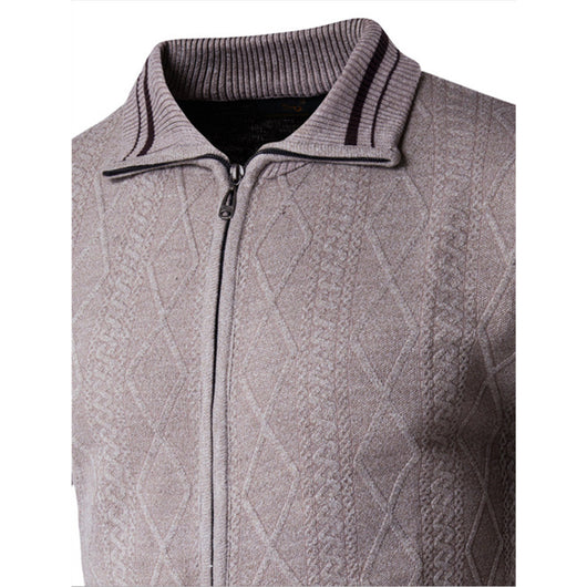 Cardigan Grueso Europeo para Hombre con Cierre de Cremallera y Cuello Solapa - Image 12