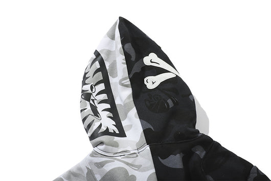 Sudadera de Polar con Estampado Calavera Camuflaje Blanco y Negro - Image 9