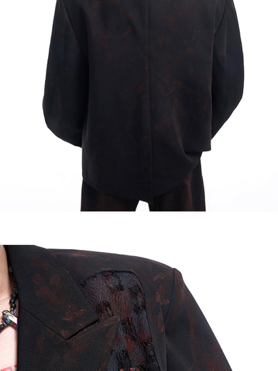 Blazer Doodle Artesanal para Hombre - Elegancia Nocturna Otoño Invierno - Image 8