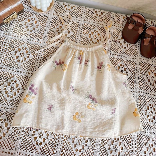 Blusa Estampada sin Mangas con Tirantes para Niña - Diseño Fresco de Verano