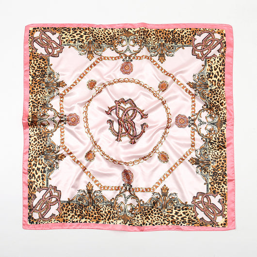 Pañuelo de Satén con Estampado de Leopardo y Cadena Decorativa - Image 18
