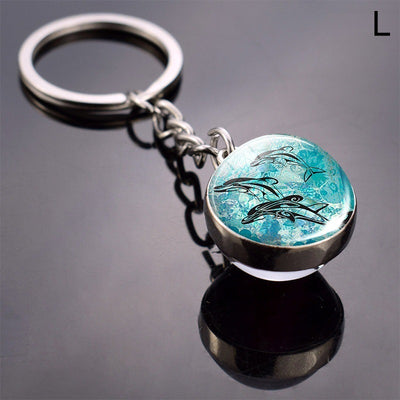 Llavero Esfera de Vidrio con Tortuga y Estrella de Mar - Diseño Divertido - Image 14