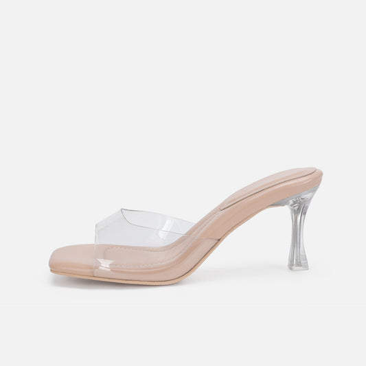 Sandalias de Tacón Alto con Tira al Tobillo y Diseño Transparente - Image 2