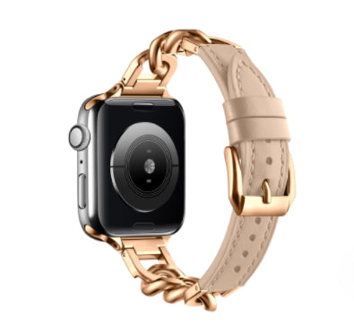 Correa Apple Watch Cuero y Acero Inoxidable con Cadena Denim - Image 29