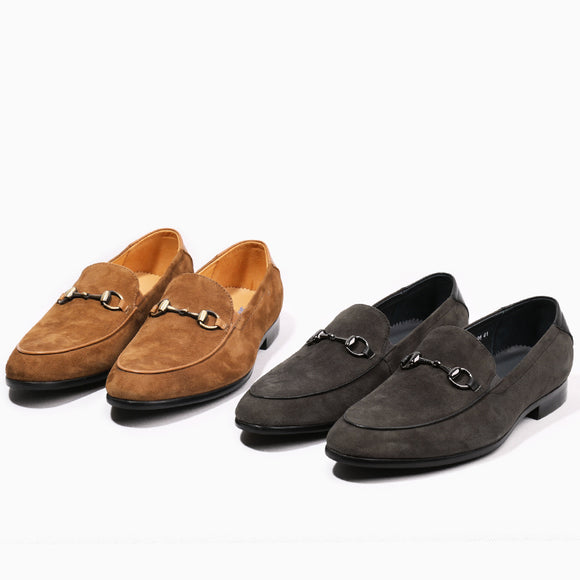 Zapatos Mocasín de Ante con Hebilla Horsebit para Hombre
