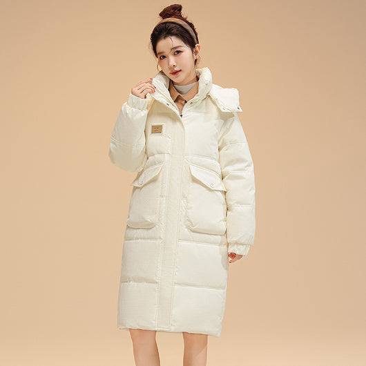 Chaqueta Acolchada Coreana de Algodón con Capucha - Largo Medio - Image 6